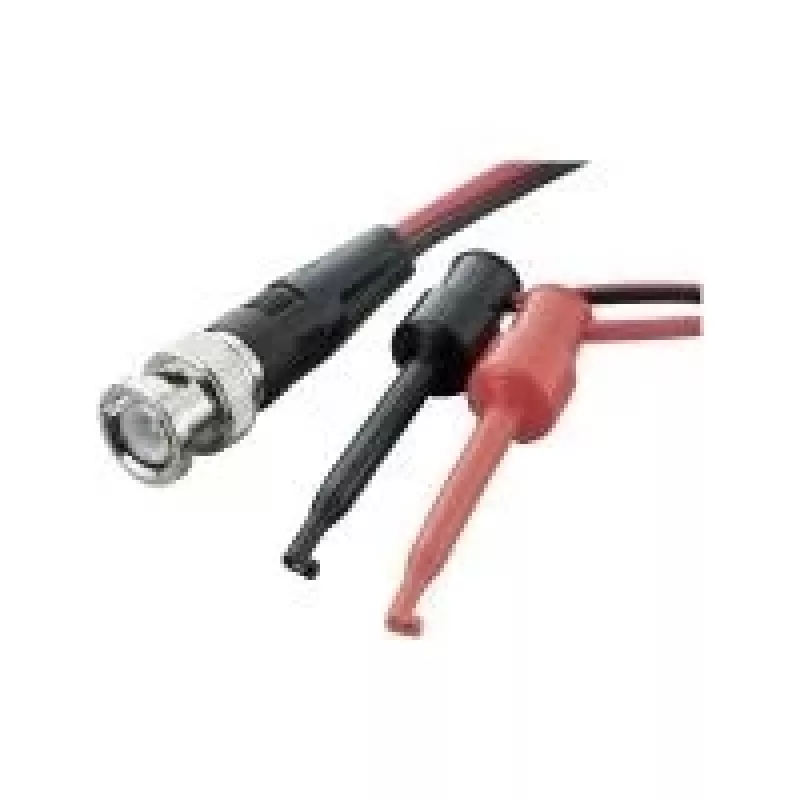 Voltcraft BNC-Test Lead [ BNC-Plug - Grabber Clips] 0.8 m Juoda, Raudona BNC-2 x IC Clip Test Probe (KC300I)