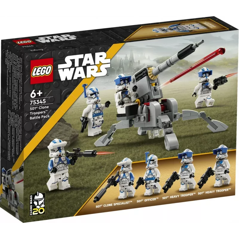 LEGO 75345 Star Wars 501-osios klonų karių kovos rinkinys, statomas žaislas