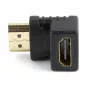 HDMI jungčių adapteris GEMBIRD A-HDMI90-FML, HDMI į HDMI, stačiakampis 90° adapteris, juodas