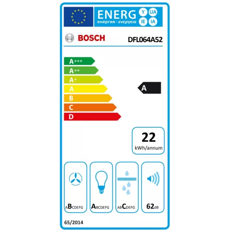 Bosch Serie 4 DFL064A52 gartraukis Pusiau įmontuojamas (ištraukiamas) Nerūdijantis plienas 271 m³/val.