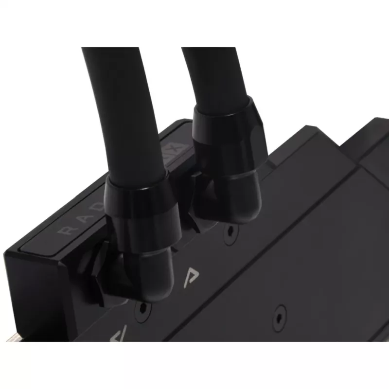 Alphacool HF įsukama jungtis TPV Metal - 90° pasukama 12,7/7,6 mm - juoda (17455)
