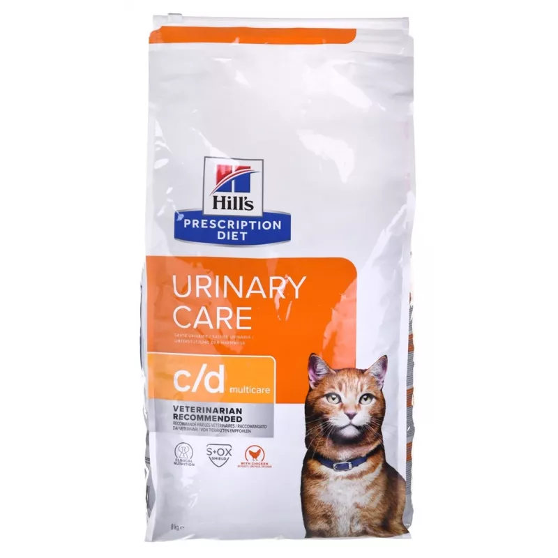 HILL'S PRESCRIPTION DIET Feline c/d Urinary Care Multicare Sausas kačių ėdalas Vištiena 8 kg