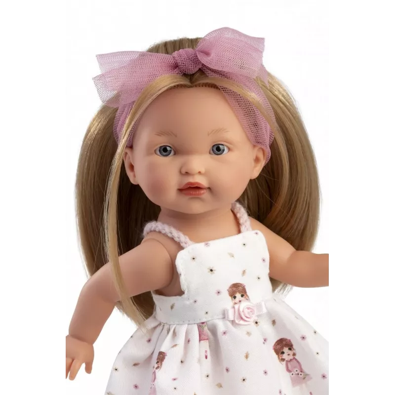 Lėlė Llorens Valeria 28 cm — tikroviškos detalės, minkštas kūnas, vinilinė galva ir galūnės