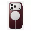 Mobiliojo telefono dėklas Nomad Modern Leather Folio, skirtas Apple iPhone 17 Pro, 6,3 colio (16 cm), oda, bordo spalvos