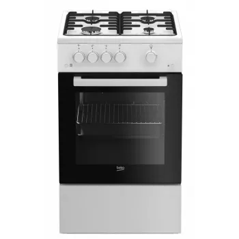 Beko FSG52020FW viryklė Laisvai pastatoma viryklė Dujinė Juoda, Balta