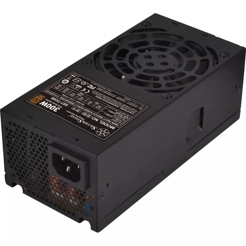 SilverStone TFX Series SST-TX300 – vidinis maitinimo šaltinis - TFX12V / ATX12V 2,4 - 80 PLUS Bronze - AC 100-240 V - 300 Watt - aktyvus PFC - Juodas (SST-TX300)