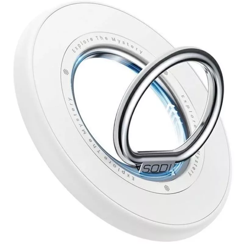 SODI dvipusis magnetinis žiedinis stovas BM-350 baltas, suderinamas su MagSafe
