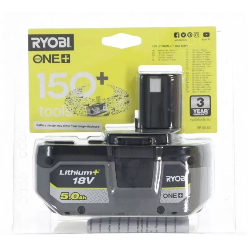 Ryobi 5133002433 RB 18L50 ONE+ 18V baterija 18 V 5,0 Ah ličio jonų