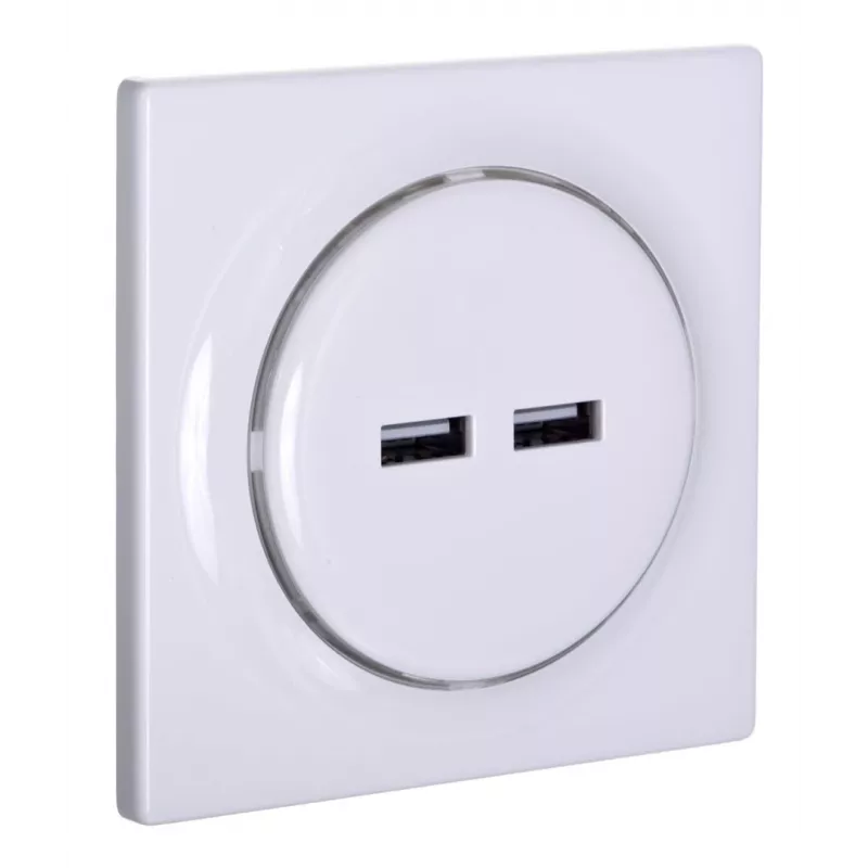 Fibaro Walli N kištukinis lizdas 2x USB baltas