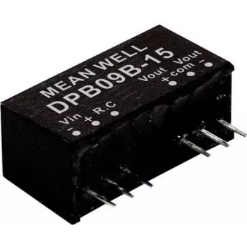 Maitinimo adapteris / keitiklis MEAN WELL DPB09B-15 — 9 W išvesties galia, 15 V išvesties įtampa, 18–36 V įvestis