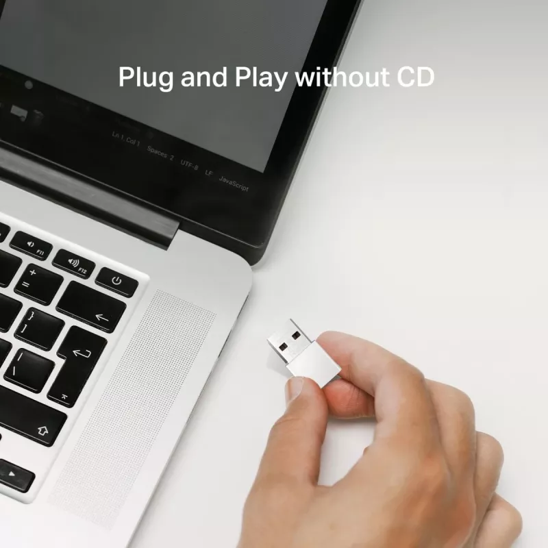 Tinklo USB adapteris MERCUSYS MA30N — Dviejų dažnių „Wi‑Fi“ (2,4/5 GHz), 400/867 Mbps, USB 2.0, vidinė antena, baltas