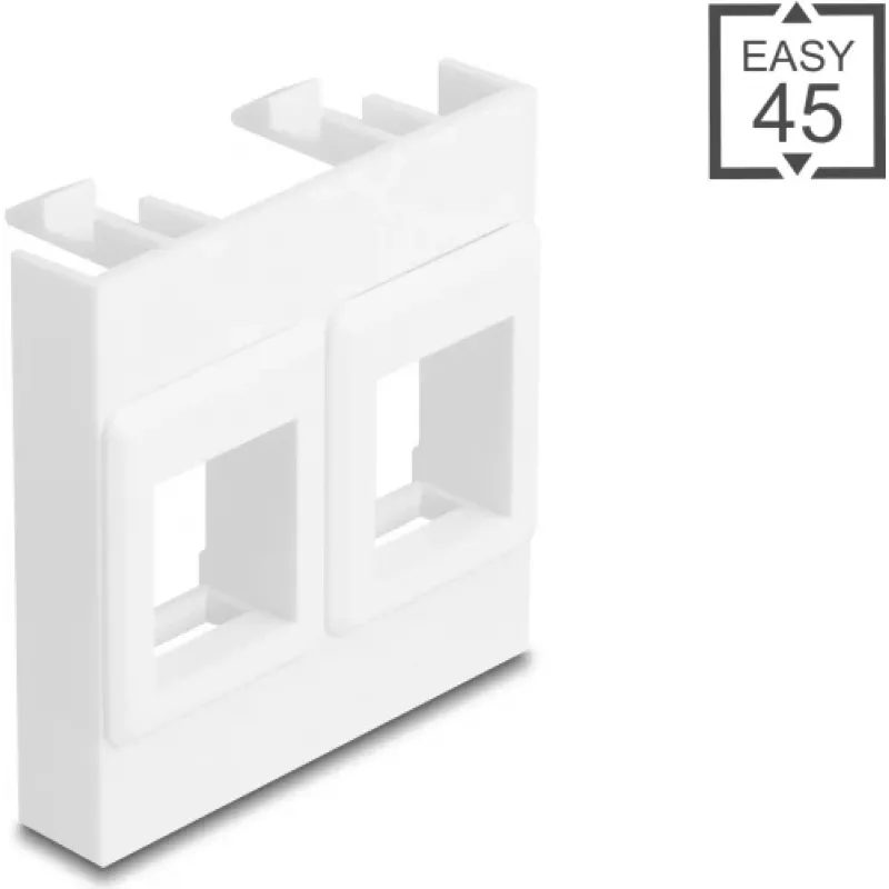 Sieninės plokštės modulio rėmelis DELOCK Easy 45, 2x keystone laikikliai, 45×45 mm