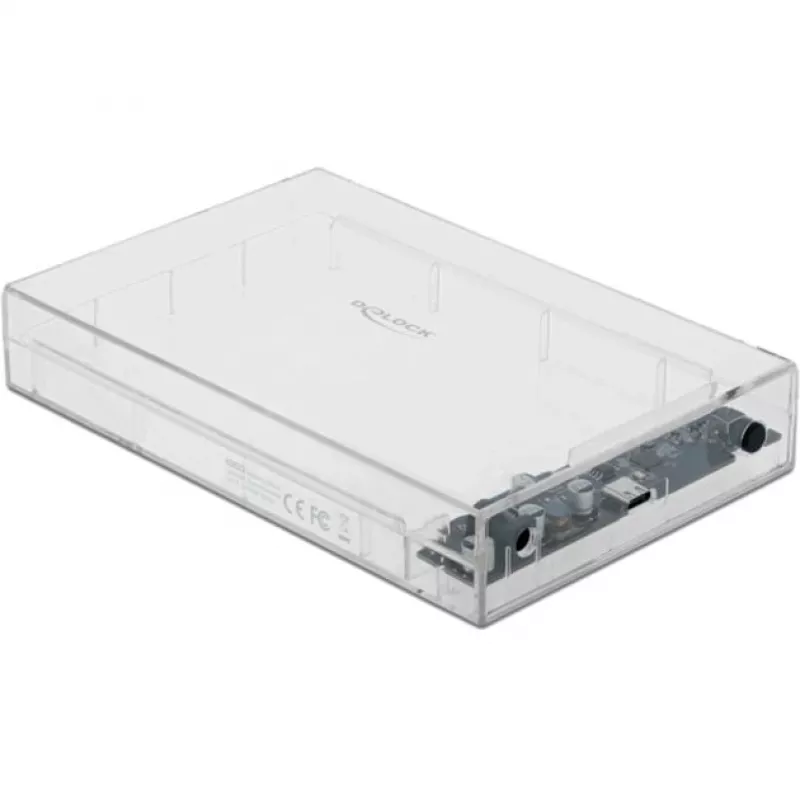 HDD/SSD dėklas DeLOCK 42623 skaidrus 2.5/3.5 colių