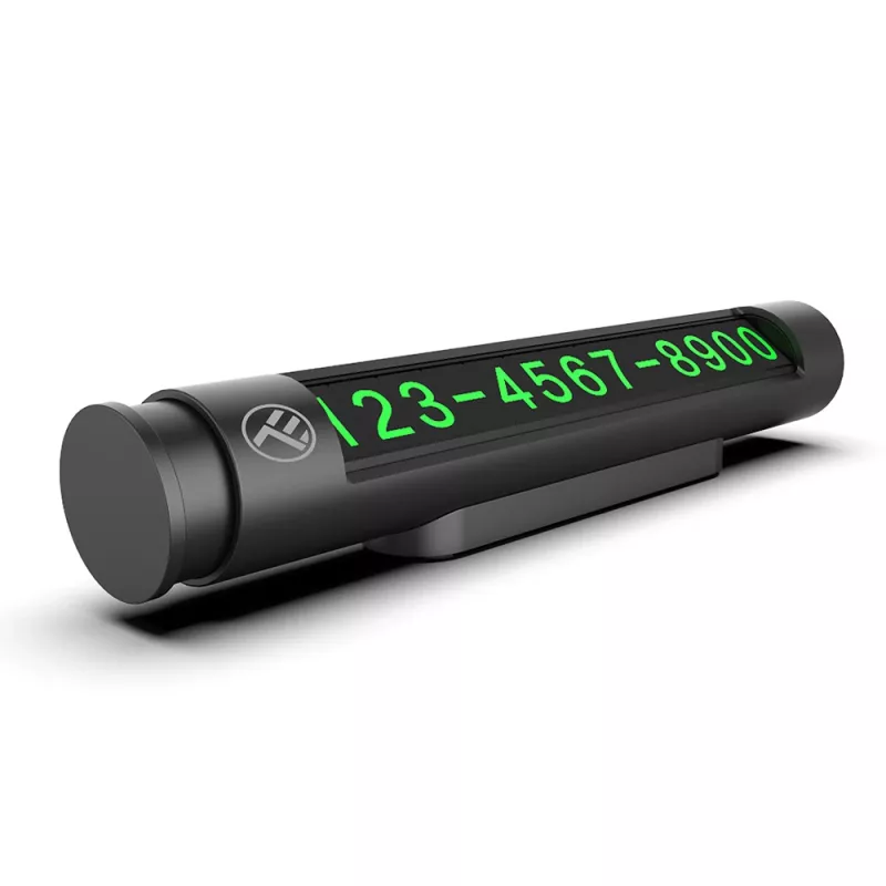 Laikina automobilio stovėjimo kortelė Tellur TLL171251 — metalinė juoda, rodo du telefono numerius