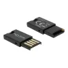 DeLOCK USB 2.0 kortelių skaitytuvas juodas Micro SD MicroSDHC MicroSDXC 480 Mbit/s