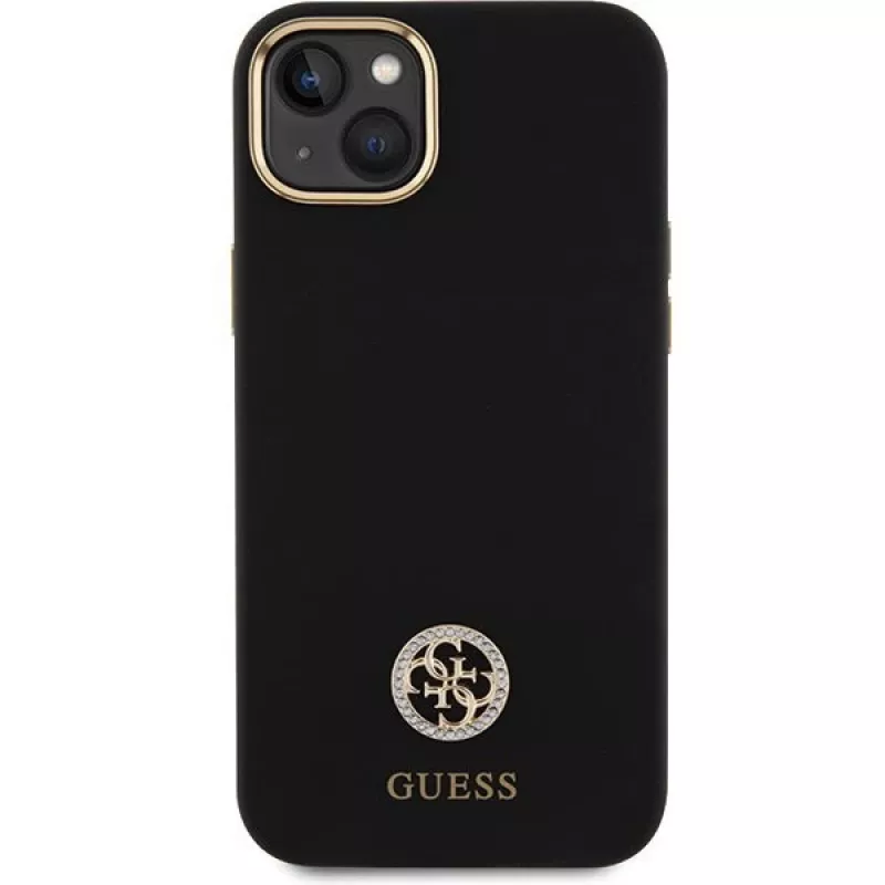 GUESS | GUHCP15M4DGPK | Nugarėlės dangtelis | Apple | iPhone 15 Plus/14 Plus | TPU, silikonas, mikropluoštas | juoda