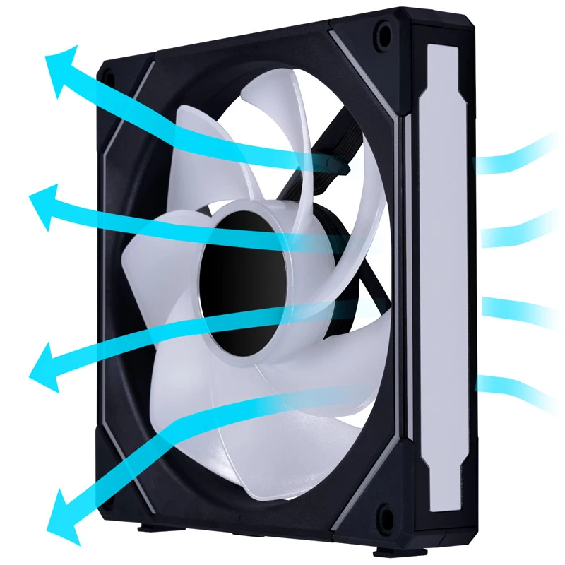 ”140mm Lian Li UNI FAN SL-INF Reverse Blade RGB” korpuso ventiliatorius, modelis UF-RSLIN140-1B