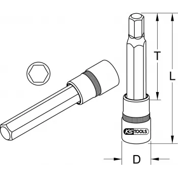 Lizdų komplektas KS Tools 911.1330 1/2 colio metrinis 2,2 cm skersmens
