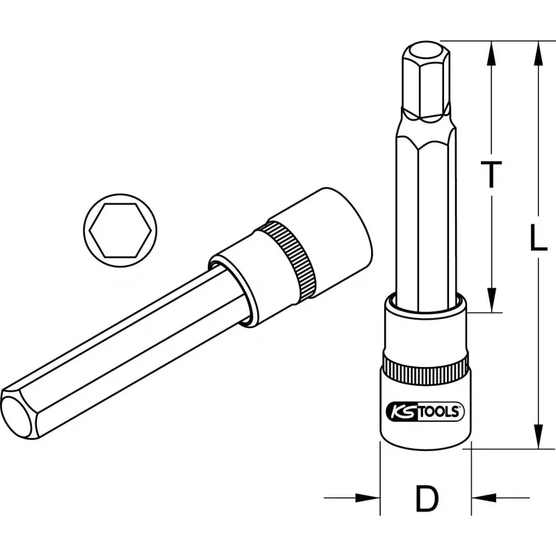 Lizdų komplektas KS Tools 911.1330 1/2 colio metrinis 2,2 cm skersmens