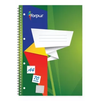 Užrašų knygutė su spirale Forpus, A4/70, languota, minkštas viršelis 0722-003