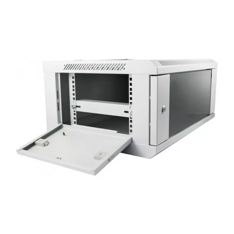 Wall-mounted rack cabinet ALLNET ALL-SMC6604GRAU 4U, Pilka, 50 kg capacity, key lock