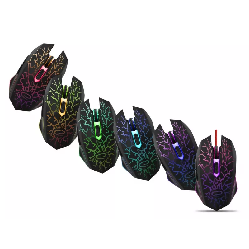 Esperanza MX211 LIGHTNING - pelė - USB - optinė - 6 mygtukai - juoda