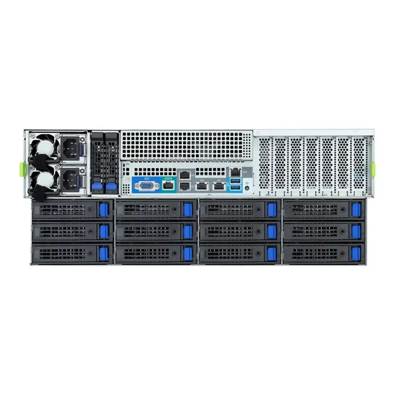 4U stovo serveris GIGABYTE S453-S70-AAV1 — dviejų lizdų LGA4677, DDR5, 16 DIMM, 38× 2,5 col./M.2, 1600 W pertekliniai maitinimo šaltiniai (80 PLUS Titanium)
