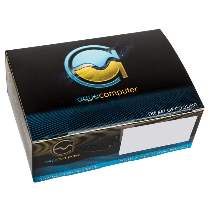 Ventiliatoriaus valdiklis Aqua-Computer 53267 — juodas, suderinamas su D5 NEXT, QUADRO, farbwerk 360/nano, OCTO