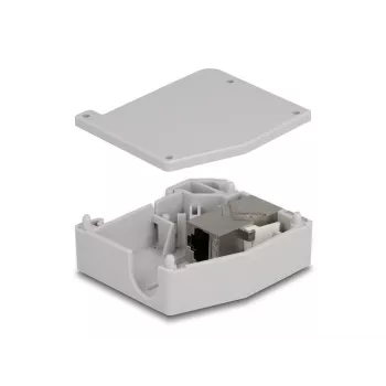 DeLOCK DIN bėgio adapteris RJ45 lizdas į RJ45 lizdą Cat.6A Pilka