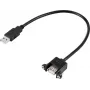 Renkforce USB kabelis USB 2.0 USB-A kištukas, USB-A lizdas 0,25 m juodas montavimui, prisukamas fiksatorius RF-5720402 (RF-5720402)