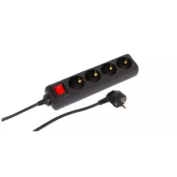 Microconnect MC-GRU0043BS maitinimo ilgintuvas 3 m 4 kintamosios srovės lizdai(-ų) Vidinis Juoda