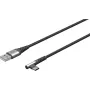 USB-C į USB-A tekstilinis laidas su metaliniais kištukais (kosminė pilka/sidabrinė), 2 m