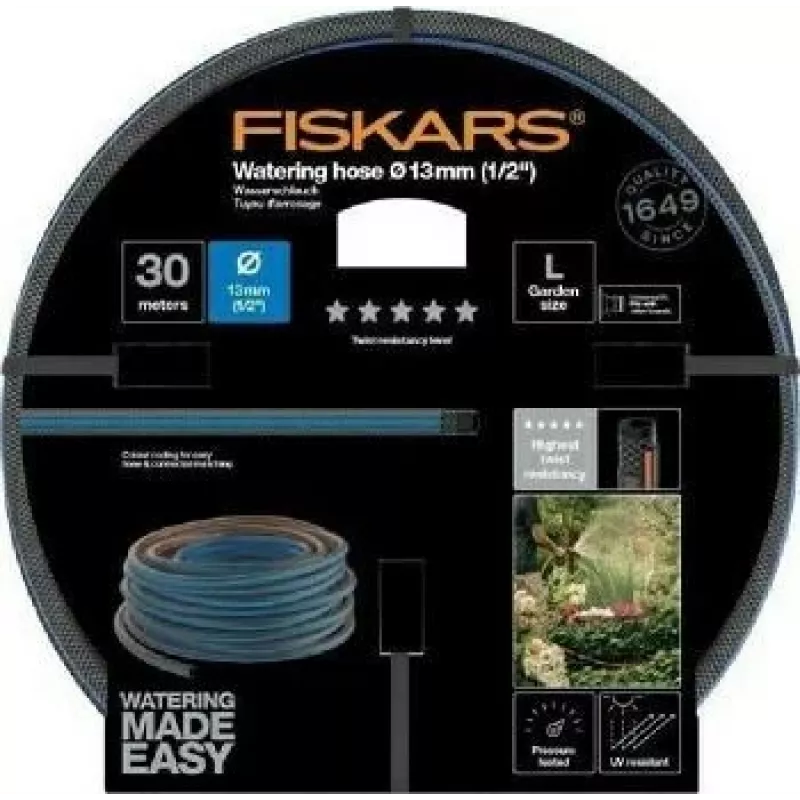Sodo laistymo žarna Fiskars 13 mm (1/2 colio) 30 m ilgio