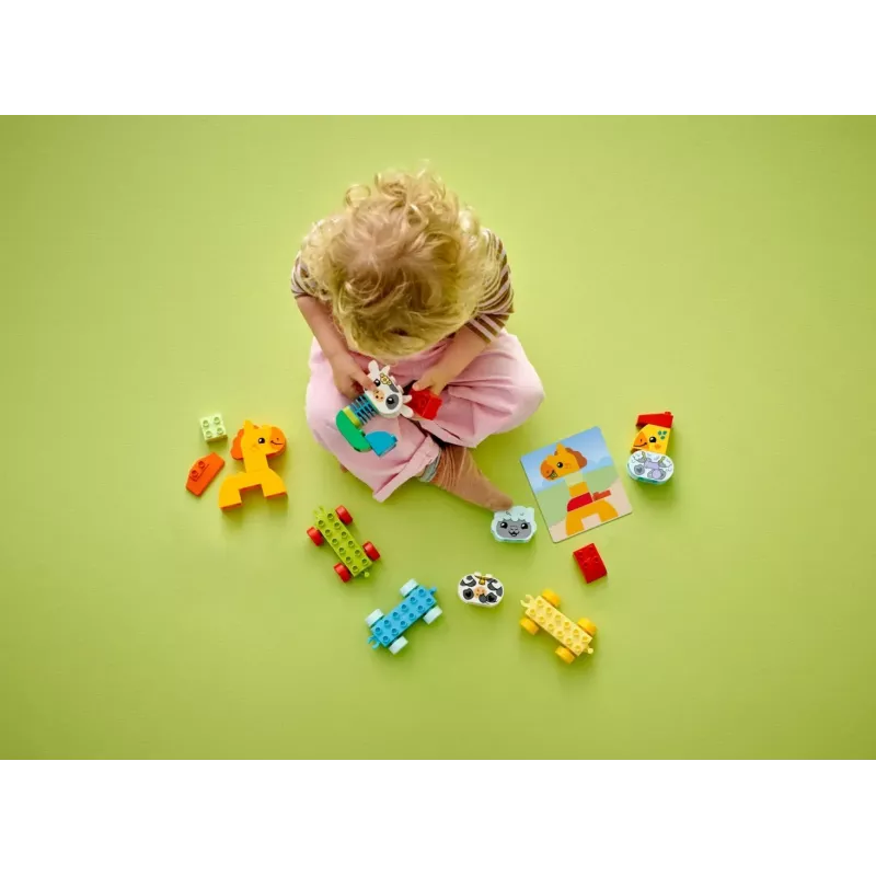 Konstruktorius LEGO DUPLO Gyvūnų traukinys 10412 — 19 dalių, nuo 1,5 metų, 170×60×430 mm