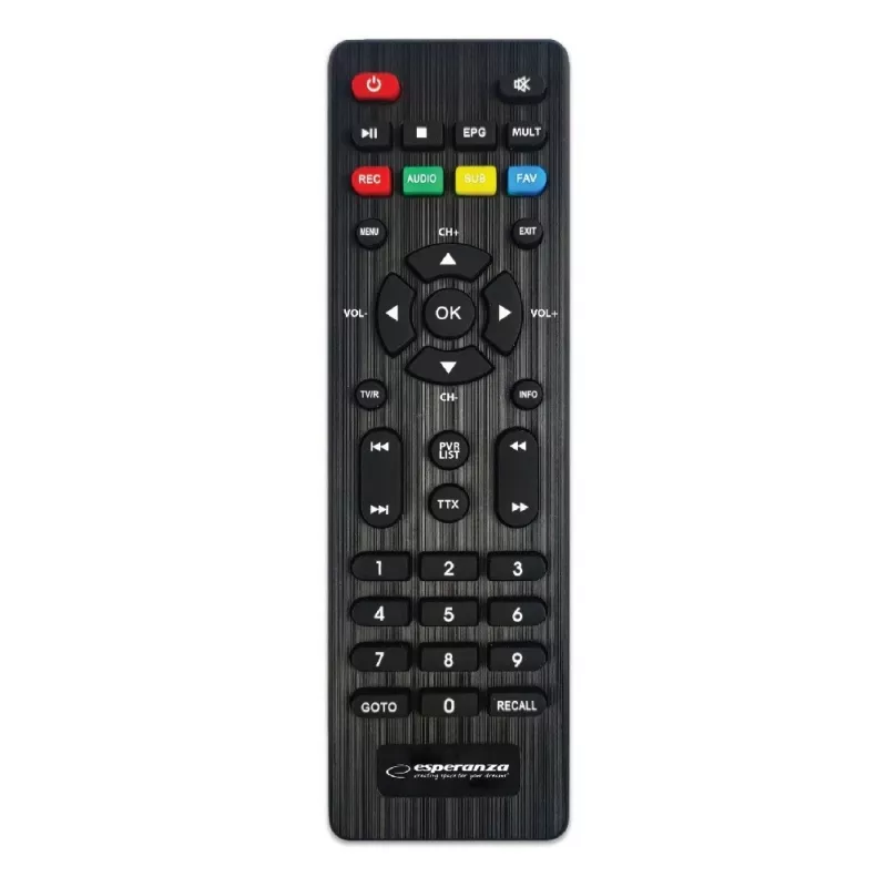 Televizoriaus priedėlis ESPERANZA EV106R kabelinis imtuvas DVB-T2 / DVB-C HEVC H.265, HDMI, USB, PVR, Dolby Digital, 174–790 MHz, juodas