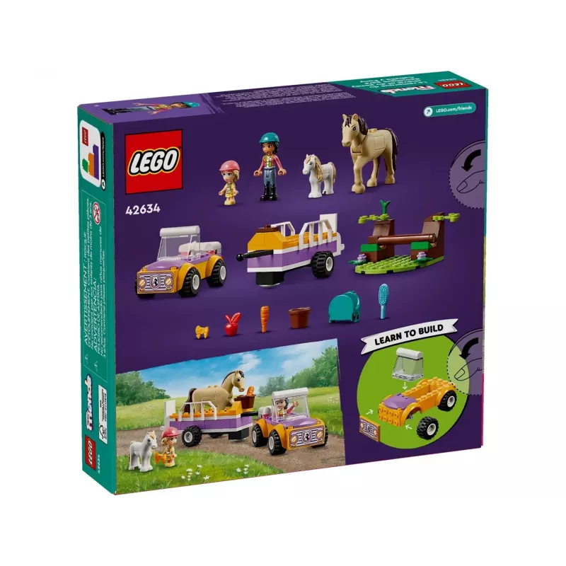 LEGO Friends Arklys ir Ponių Priekaba Gyvūnų Žaislų Rinkinys 42634