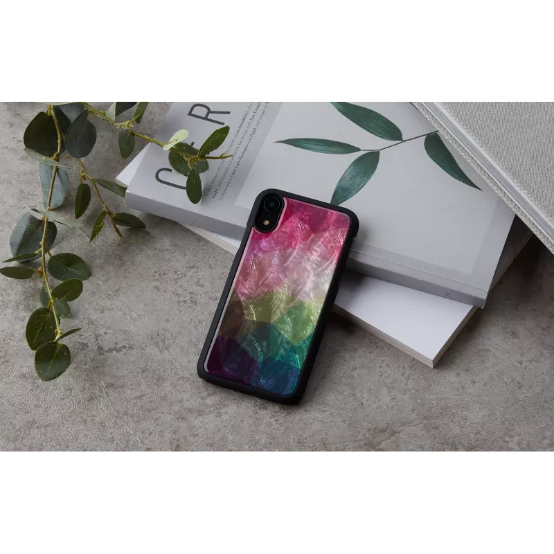 Išmaniojo telefono dėklas iKins, skirtas iPhone XR — vandens gėlių dizainas, juodas
