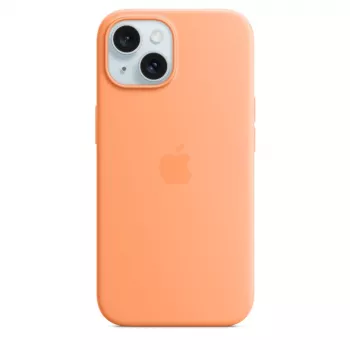 Apple iPhone 15 Silicone Case with MagSafe - Oranžinė Sorbet