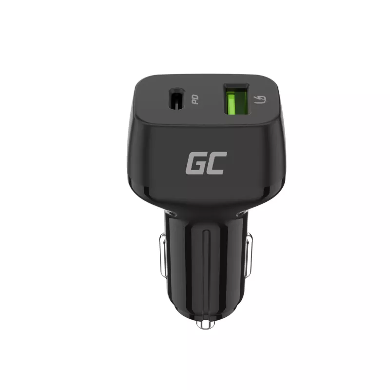 Automobilinis mobiliųjų įrenginių įkroviklis Green Cell CAD33, 42 W, USB-C PD + USB-A QC3.0, 12/24 V įvestis, 5–12 V išvestis