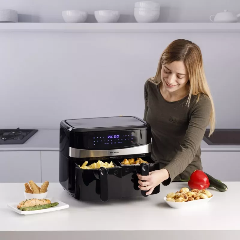 Taurus Air Fry Digital Duo Double 9 L 2200 W karšto oro gruzdintuvė Juoda