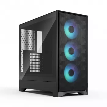 Fractal Design Pop 2 Air Juoda Solid vidutinio dydžio kompiuterio korpusas — ATX palaikymas, 3x 120 mm priekiniai ventiliatoriai, 2,5/3,5 colio diskų nišos, 215×481×462 mm