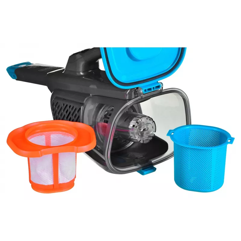 Black & Decker BHHV320J rankinis dulkių siurblys Mėlyna, Titanium, be maišelio