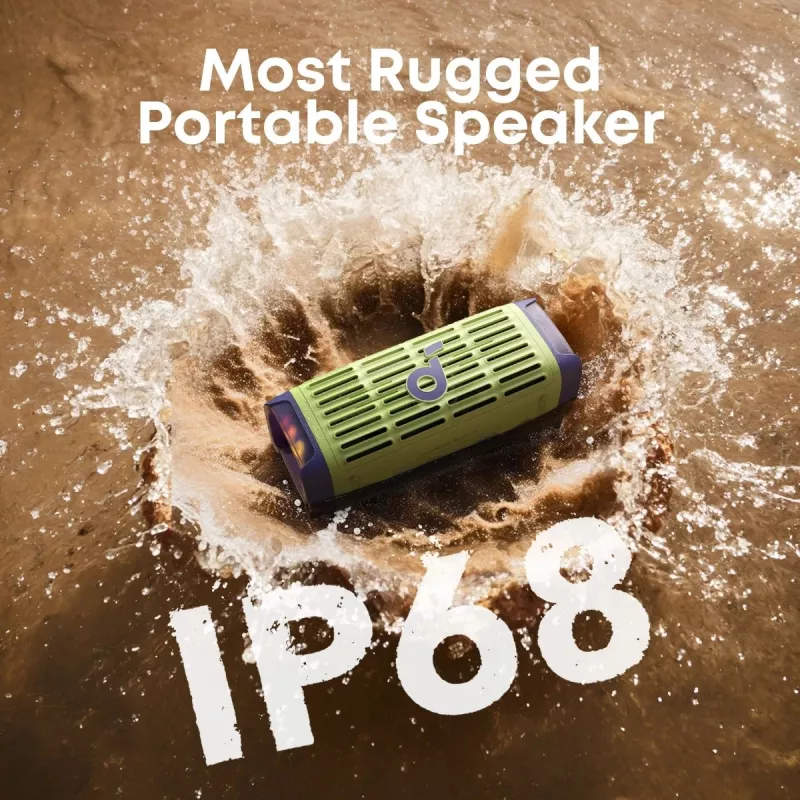 Nešiojamas garsiakalbis Anker Soundcore Boom 3i — 50 W, Bluetooth, atsparus vandeniui, žalias
