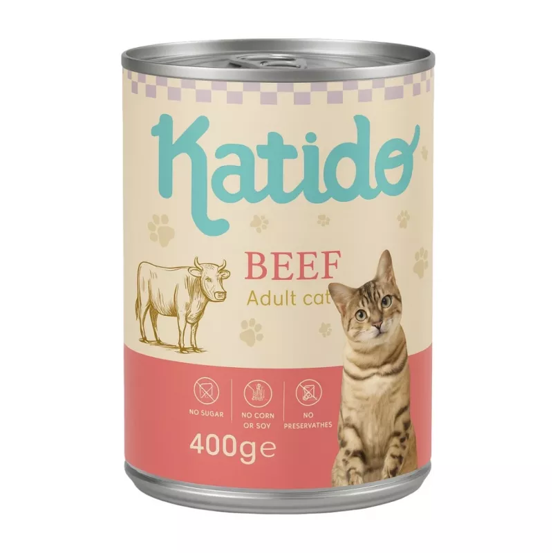 KATIDO Jautiena - šlapias kačių maistas - 400g