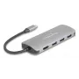 USB-C šakotuvas DELOCK 64323 — USB 3.2 Gen 2 Type-C priegloba, HDMI + 2× USB-A + 2× USB-C, 10 Gbit/s, pilkas