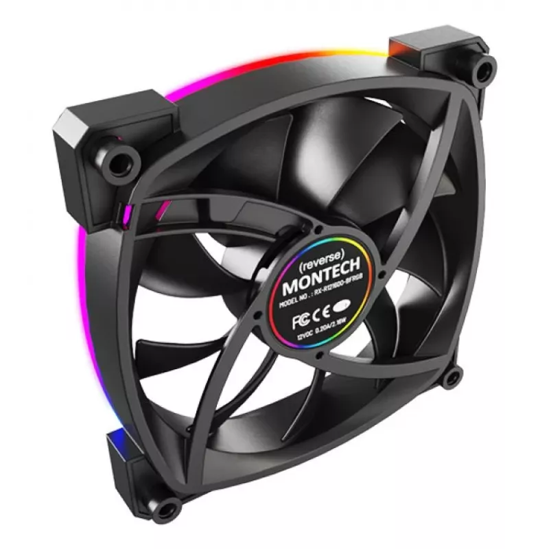 Montech RX120 PWM kompiuterio korpuso ventiliatorius 12 cm juodas 3 vnt.