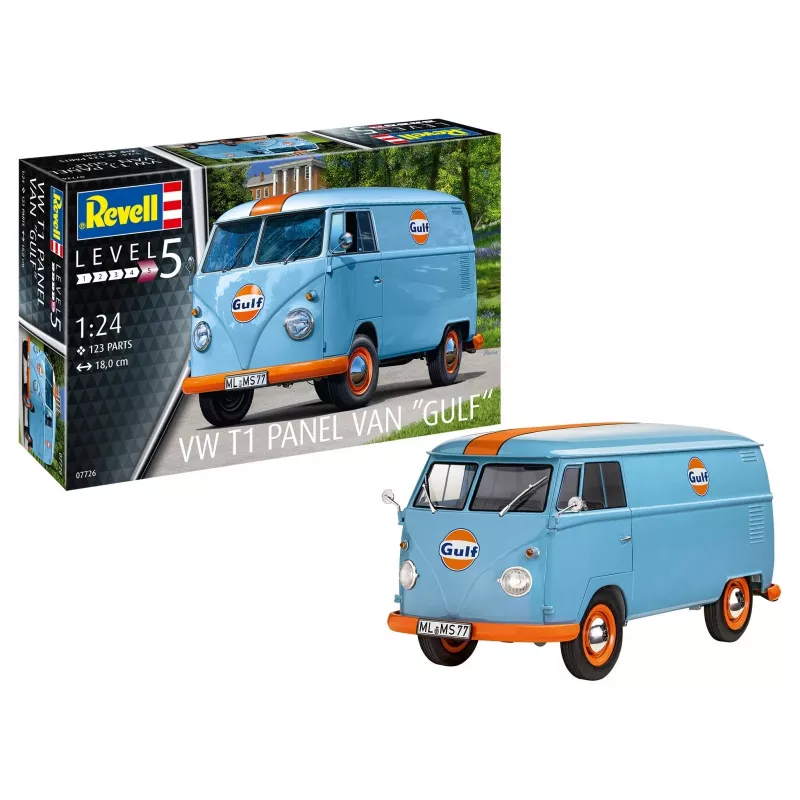 Plastikinis modelis VW T1 Panel Van - Gulf apdaila 1/24