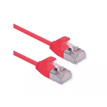 ROLINE DataCenter - komutacinis kabelis - RJ-45 (V) į RJ-45 (V) - 5 m - U/FTP - CAT 6a - be halogenų, lietas, nesikabinantis, vytos gyslos - raudona, Pantone 199C (21.15.3317)