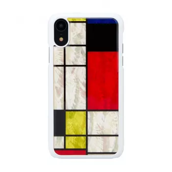iKins išmaniojo telefono dėklas iPhone XR Mondrian White — apsauginis kietas galinis dangtelis