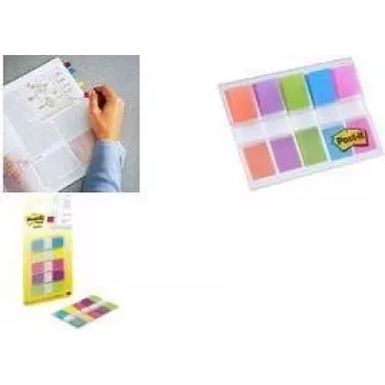 Lipnios žymeklių vėliavėlės 3M Post-It 7100102672 – 11,9×43,2 mm, 5 spalvų, 100 lapelių